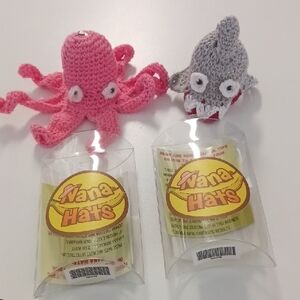 Nana Hats Pink Octopus and Gray Shark Set